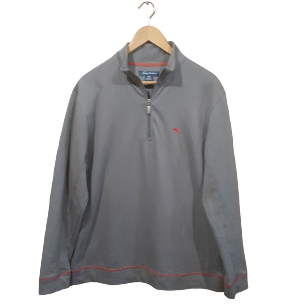 Tommy Bahama Men's Sweater Gray Red Marlin Size Medium